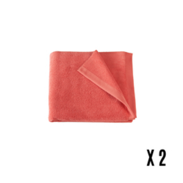 SERVIETTE MAINS EPONGE CORAIL - LOT DE 2