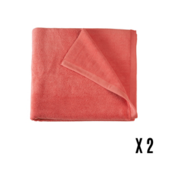 SERVIETTE EPONGE CORAIL - LOT DE 2