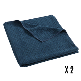 DRAP MOSAÏC BLUE JEAN - LOT DE 2