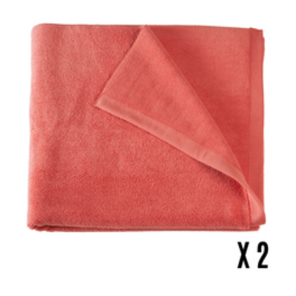 DRAP EPONGE CORAIL - LOT DE 2