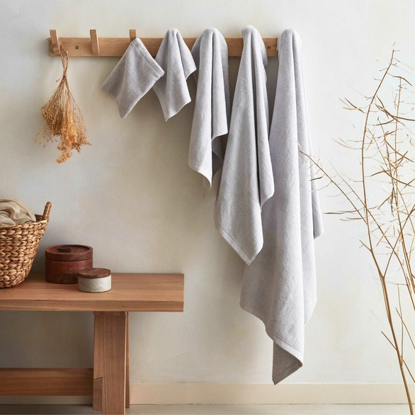 Image sur SERVIETTE EPONGE GRIS PERLE