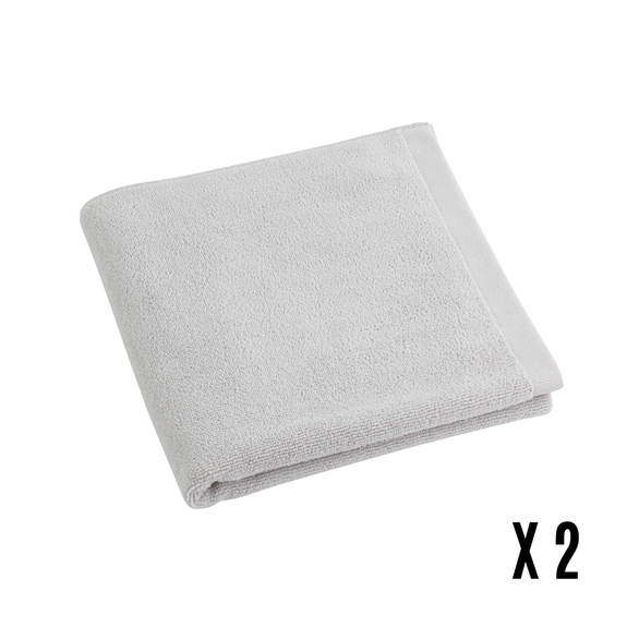 Image sur SERVIETTE EPONGE GRIS PERLE - LOT DE 2